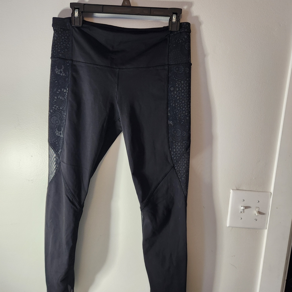 Lululemon Athletica Black Leggings with Mesh Part